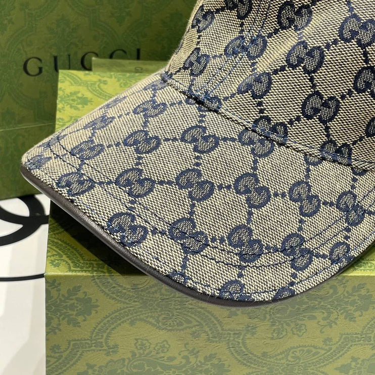 Casquette en toile Beige GG avec bande Web