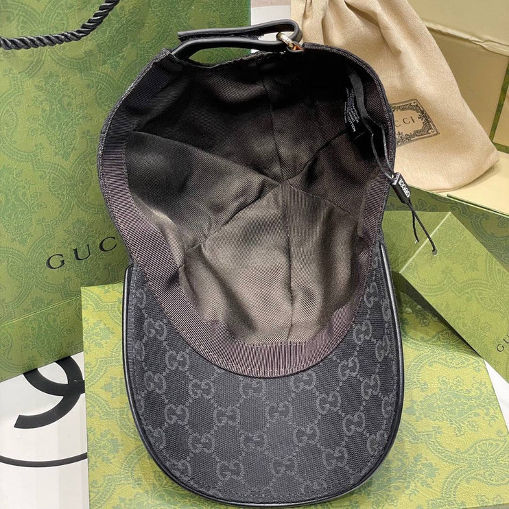Casquette en Toile Noire GG avec bande Web